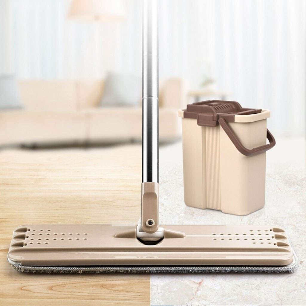Mop Mop Piatto in Acciaio Inossidabile Set mocio casa 1 Secchio 1 Mocio Pulizia Pavimento Asciutto e Bagnato 1 Mocio Riutilizzabile Pulizia Pavimento e della casa