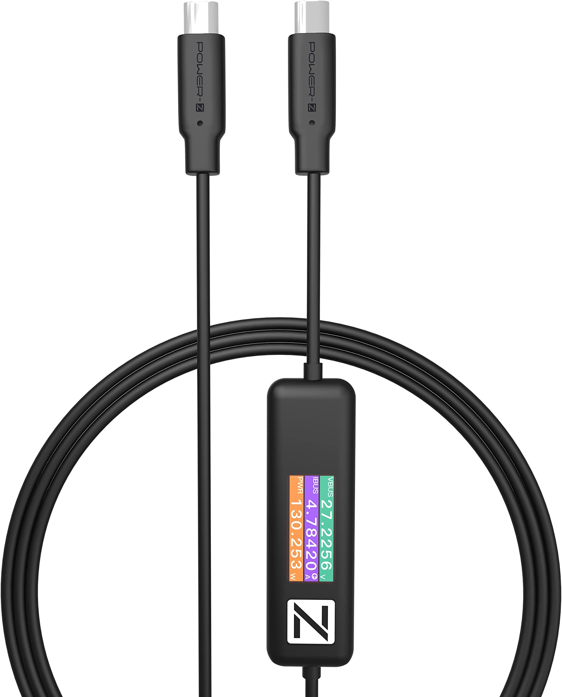 ChargerLAB Power-Z AK001 Multi-Function 240W USB PD Charging Test Cable with Color Display Compatible with USB-C Devices (1.5M/5FT)