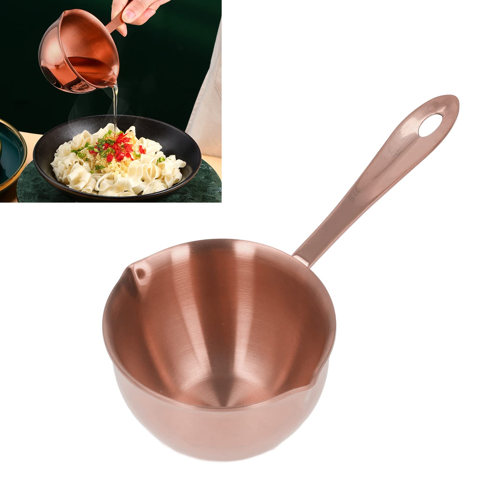 Mini casserole en acier inoxydable avec double bec verseur pour faire fondre du chocolat, des bougies et du lait (argenté