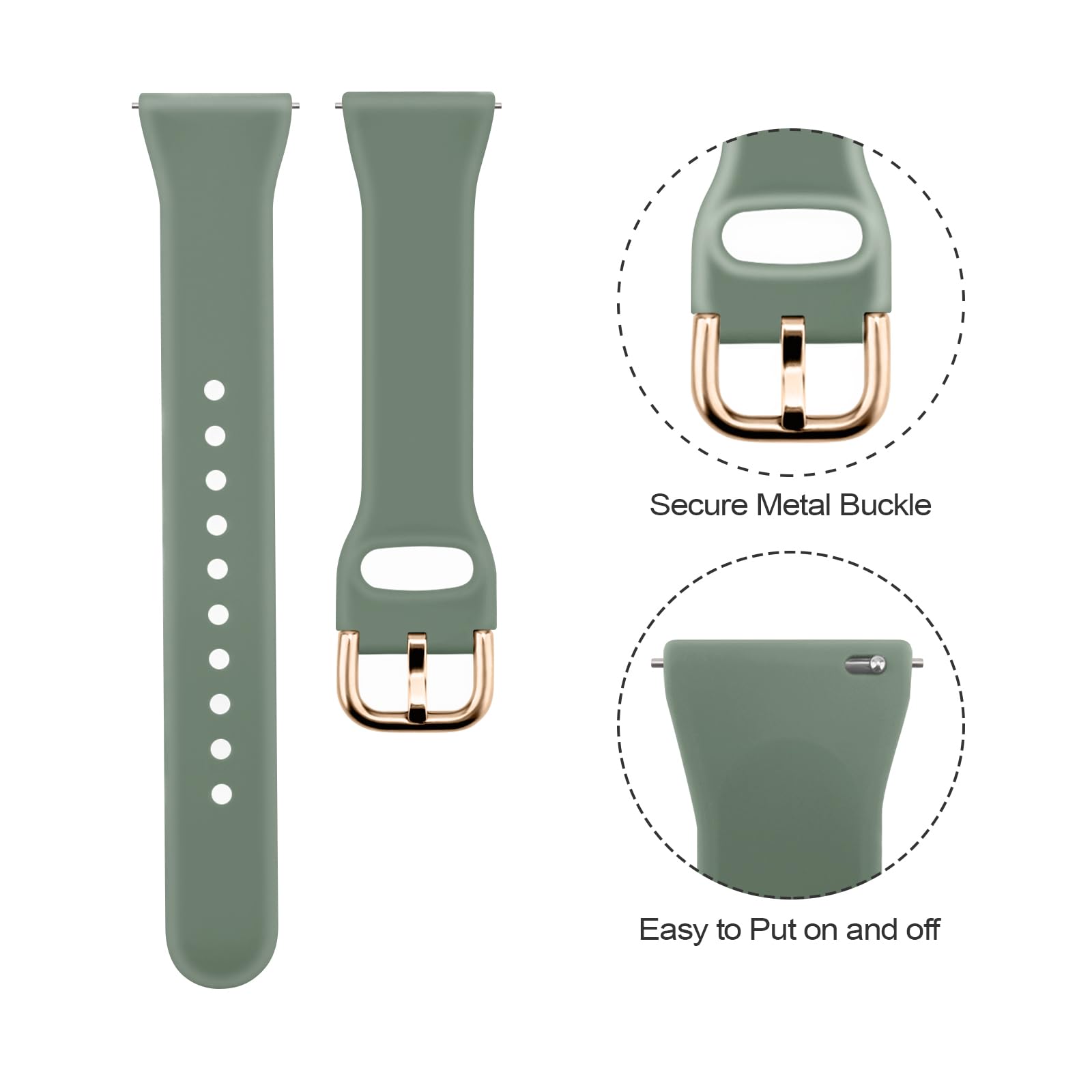 Slim Strap compatible with Garmin Vivoactive 5/Vivoactive 3/Forerunner 645/Forerunner 245 Strap - Image 3