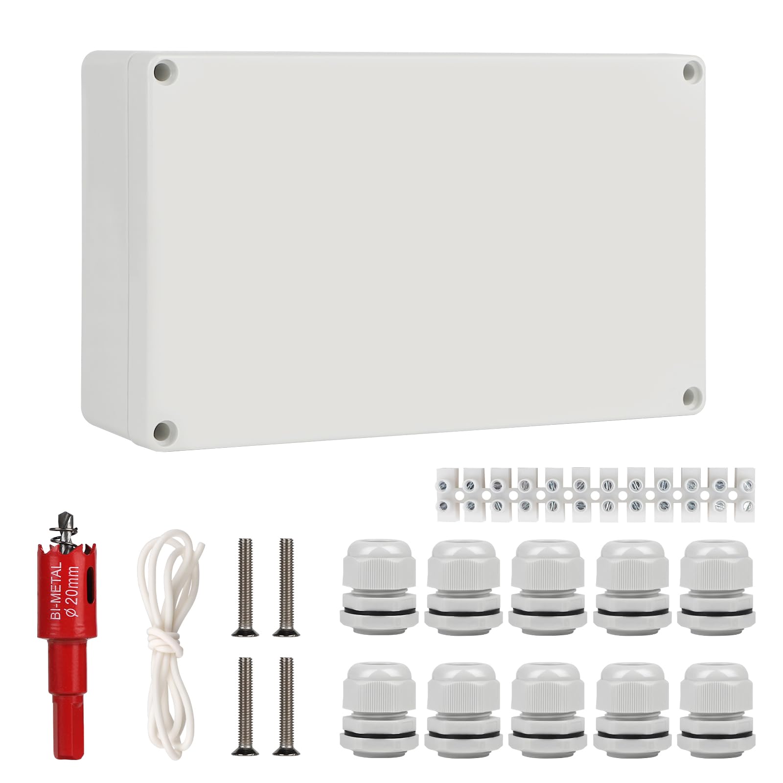 Scatola Derivazione Esterna IP65 10 Vie - Bianca 150x110x70mm | Impermeabile Con Pressacavi Per Cavi Ø6-12mm - Foto 8