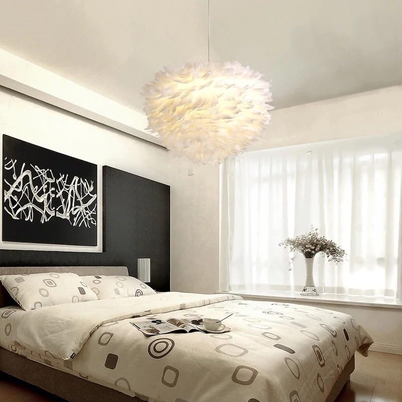Lampe suspendue en plumes décoration festive noël et mariage