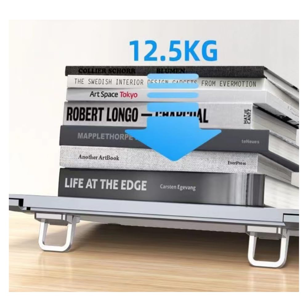 Silver Laptop Stand | Invisible Adhesive Bracket Folding Portable Storage Elevated Keyboard Foot Pad Durable Alloy Ideal for Desk, Office, Silver Laptop Stand | Invisible Adhesive Bracket Folding Portable Storage Elevated Keyboard Foot Pad Durable Alloy Ideal for Desk, Office,