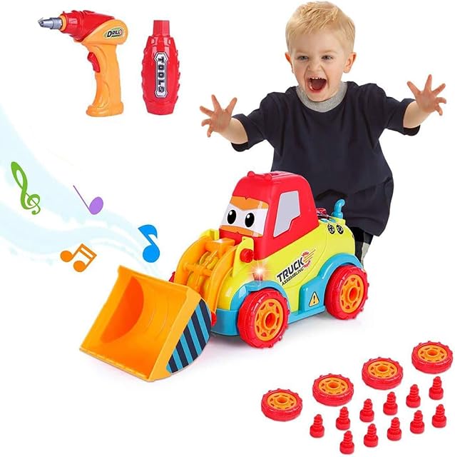 xwin sportseries Take Apart DIY Assembling Construction Truck Lorry Cars F1 Toy Car Truck for Kids, STEM Toys, Screw Driver Tool TEM Educational Learning Toy Gift, Aged 3+ (25 Pcs)