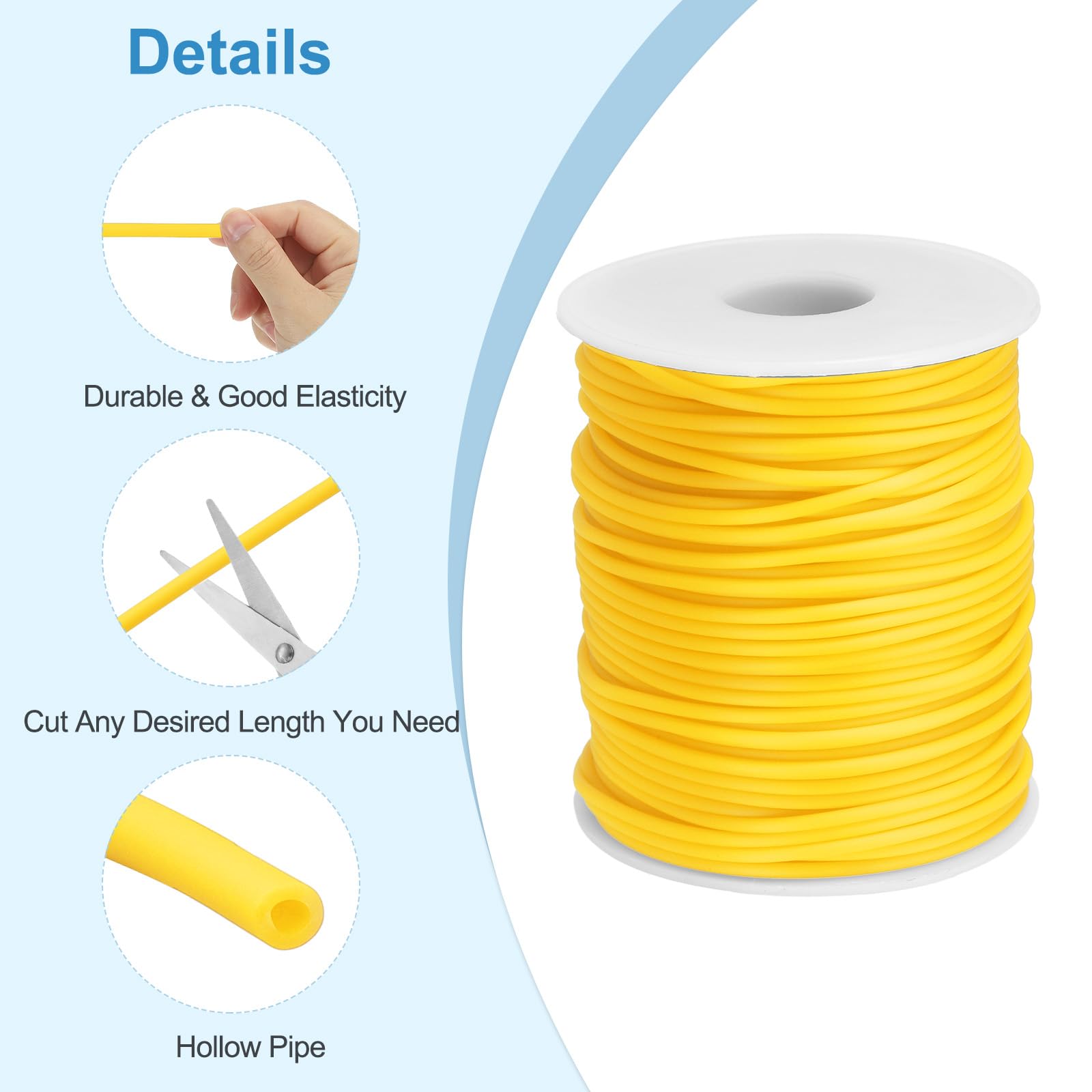 PATIKIL Hollow Pipe Rubber Cord 55 Yards 2mm - Image 3