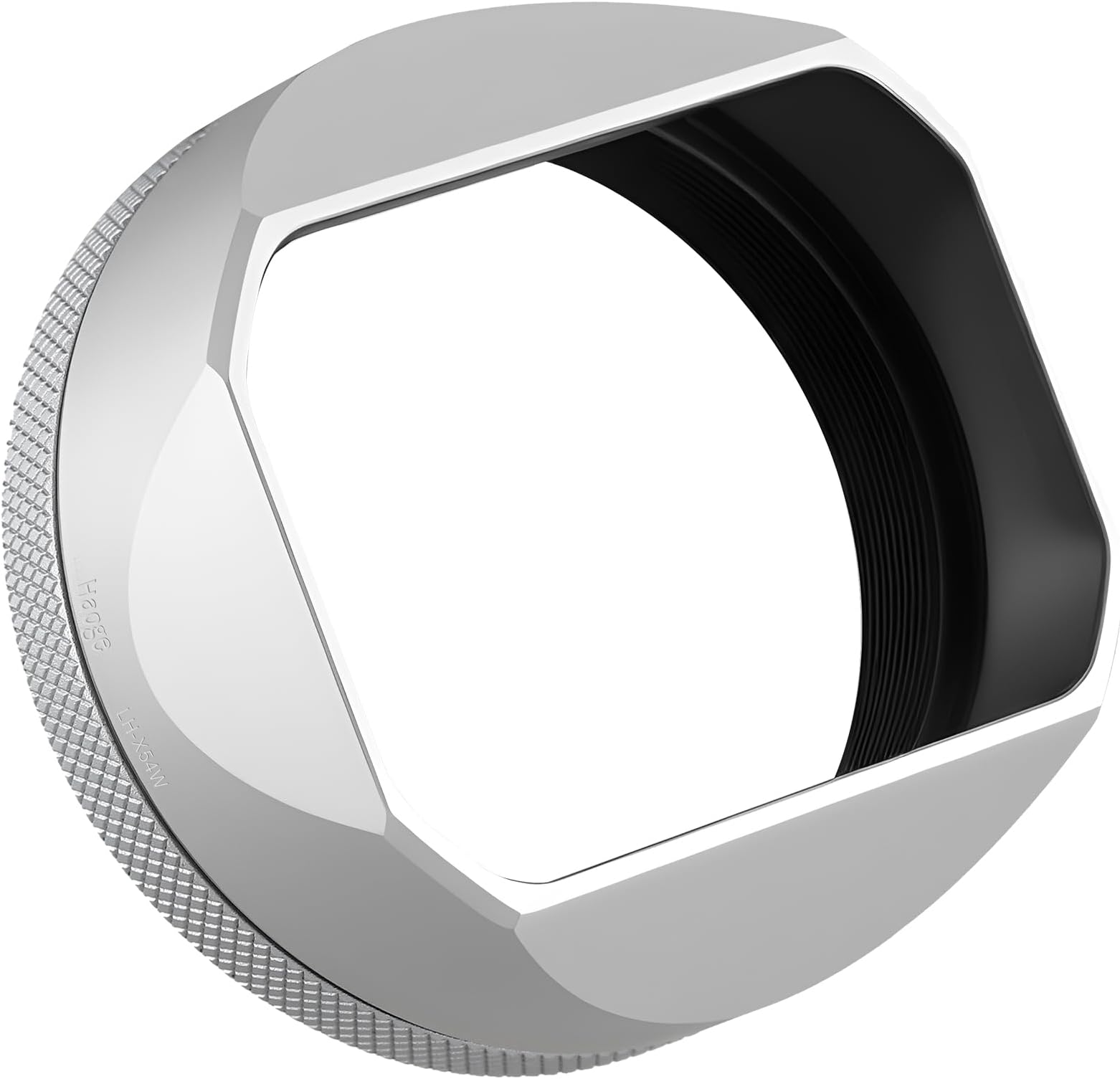 Haoge LH-X54W Square Metal Lens Hood Shade with 49mm Adapter Ring for Fujifilm X100VI Fuji X-100VI Camera Silver
