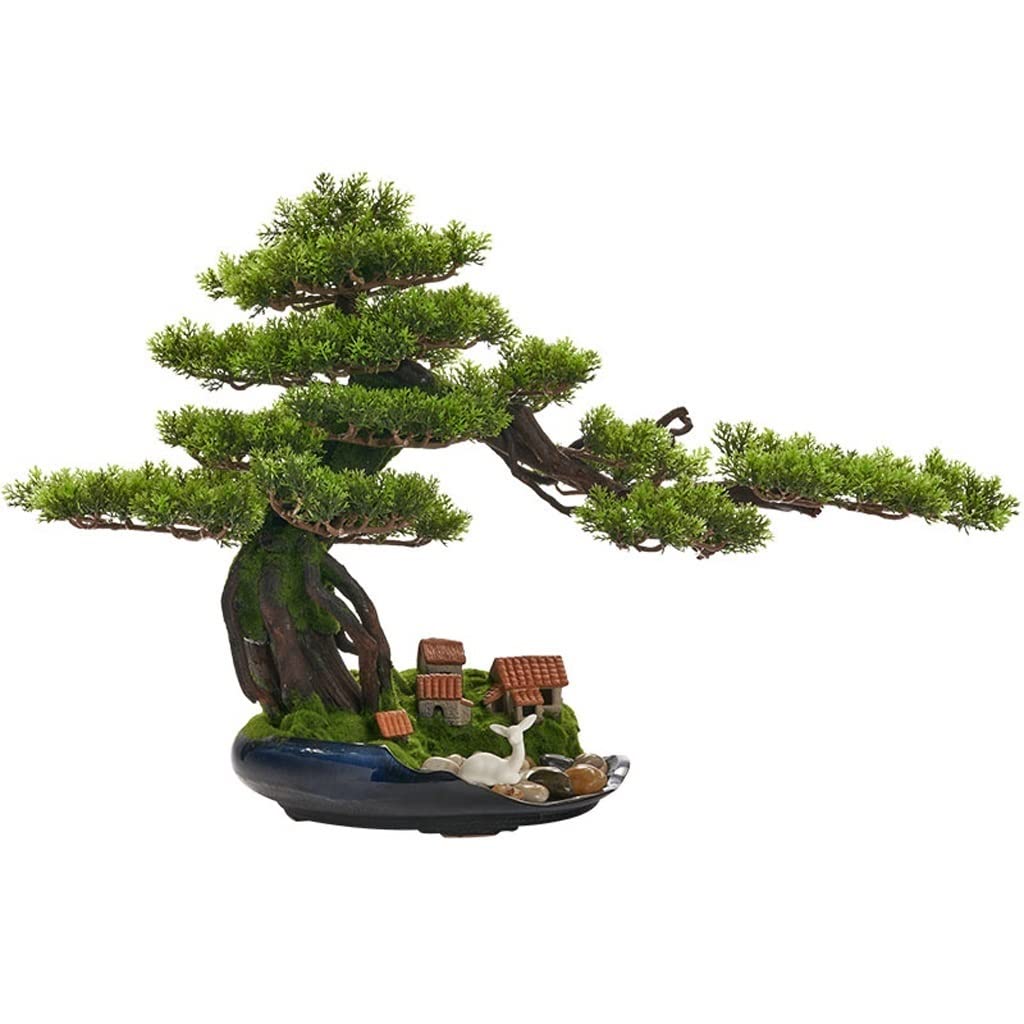 AYCDL Artificial Tree Artificial Pine Bonsai Indoor Potted Plant Simulation Green Plant Decoration Home Office Living Room Porch Decoration Fake Tree,A