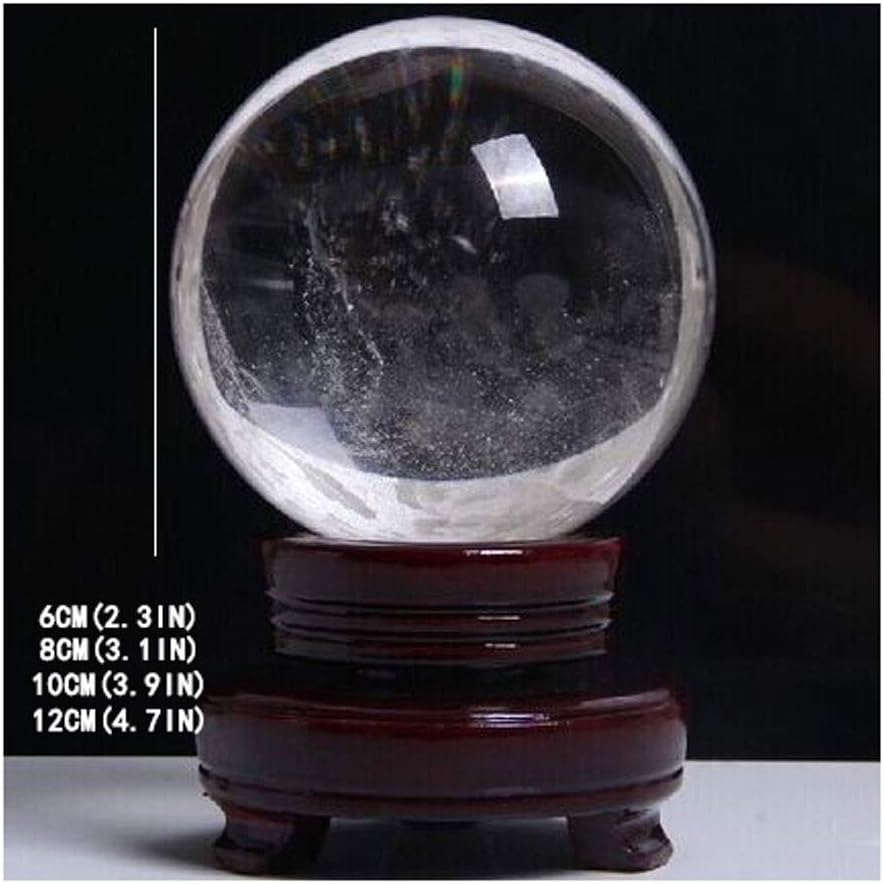 Sculpture Tabletop Crystal Ball/Decorative Balls Natural White Crystal Ball Office Transparent Auspicious Ball Ball Stone Carving Polished Gift Ornaments Fortune Telling Ball