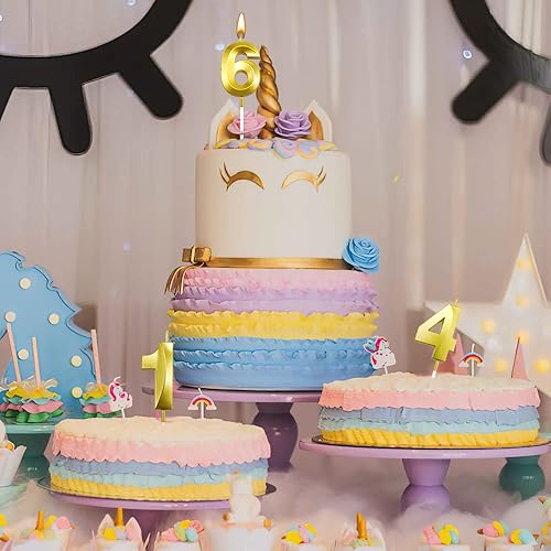 Miniatura 2 de Velas doradas con número de 11 velas de cumpleaños para tartas, diseño 3D, velas para adolescentes, cumpleaños, aniversario, boda, fiesta,