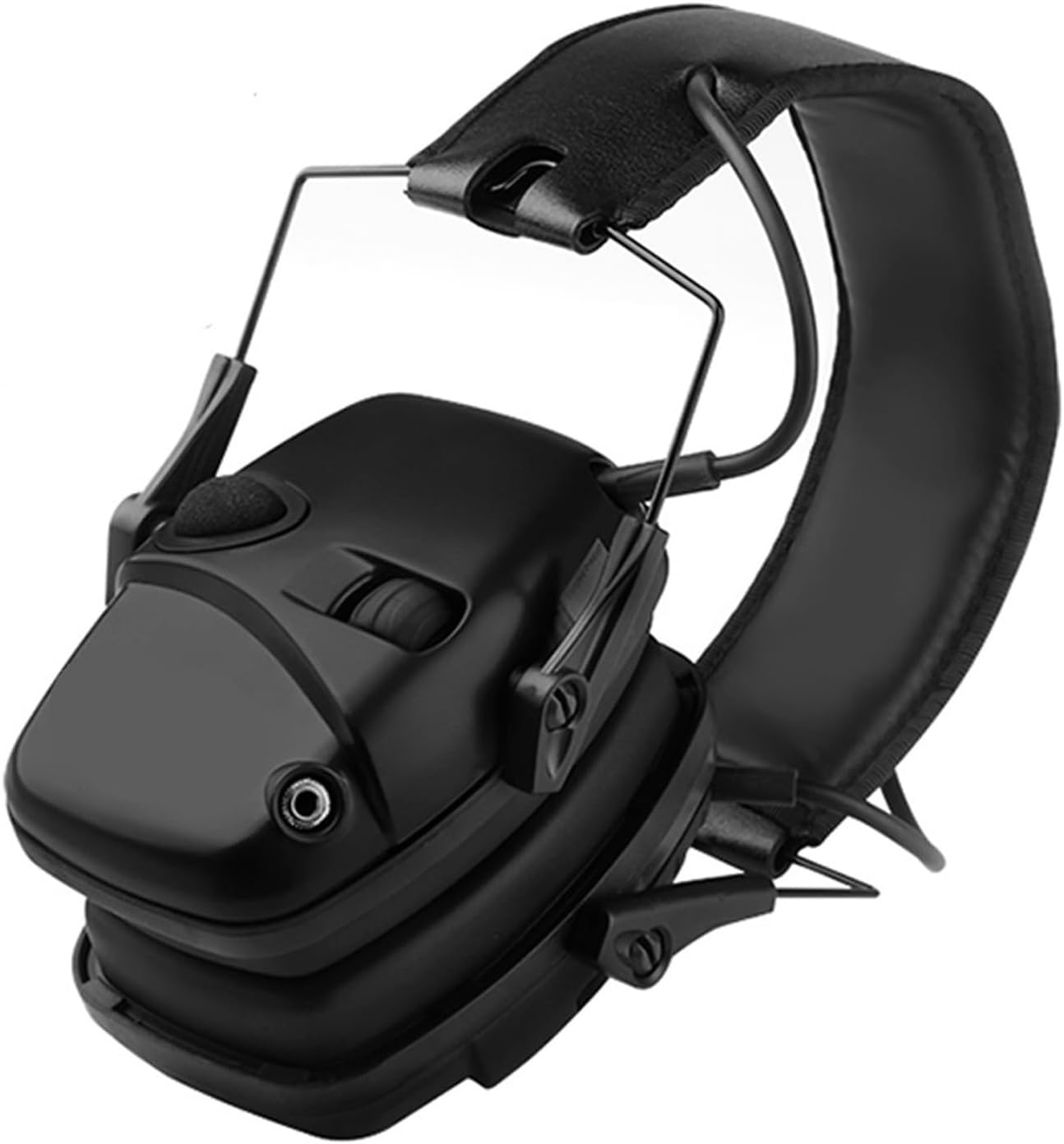 Earmuff Amplification Anti-Noise Sound Protective Headset Outdoor Activity(W Black 2PCS)