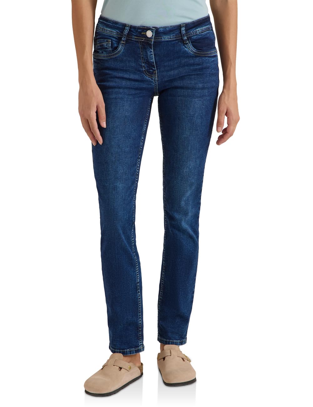 Cecil - 3818662, Jeans a Vita Media, Gamba Dritta, vestibilità Casual Donna