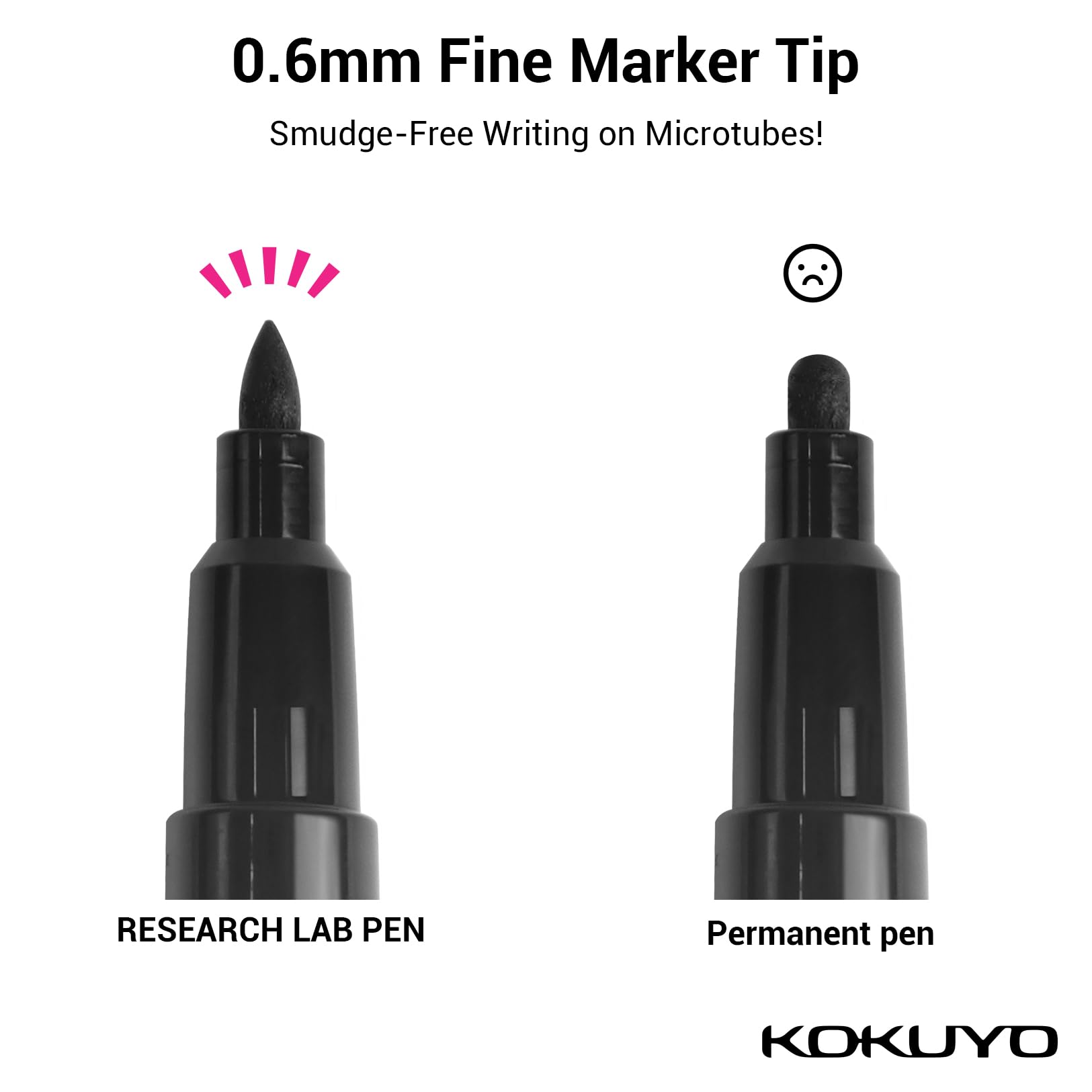 KOKUYO Alcohol Resistant Laboratory Markers, 3 Black & 2 Red