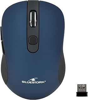 BLUESTORK Wireless Mouse 6 Buttons Metal Blue – 2.4 GHz – up to 1600 Dpi – Compatible with Windows and Mac
