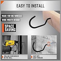 Vista 4 de HORUSDY Paquete de 6 ganchos resistentes de 6 pulgadas, capacidad de 100 libras, ganchos de pared y bicicleta para techo de garaje