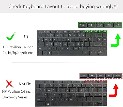 Vista 2 de Cubierta de teclado para HP Stream 14 pulgadas 14-ds/dg Series 14-DS0013DX DS0023DX/HP Pavilion X360 14M-BA 14M-CD 14M-DH 14-BF 14-CM 14-CF 14-DF