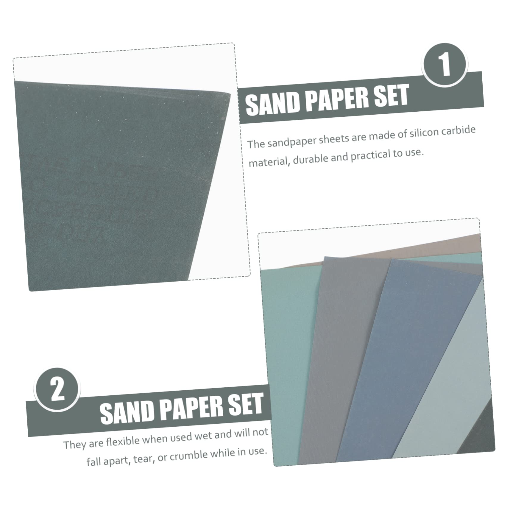 Gatuida 30feuilles Papier Abrasif Humi Sec Grit Pour Ponçage Automobiles Utilisation Polyvalente Et Pratique