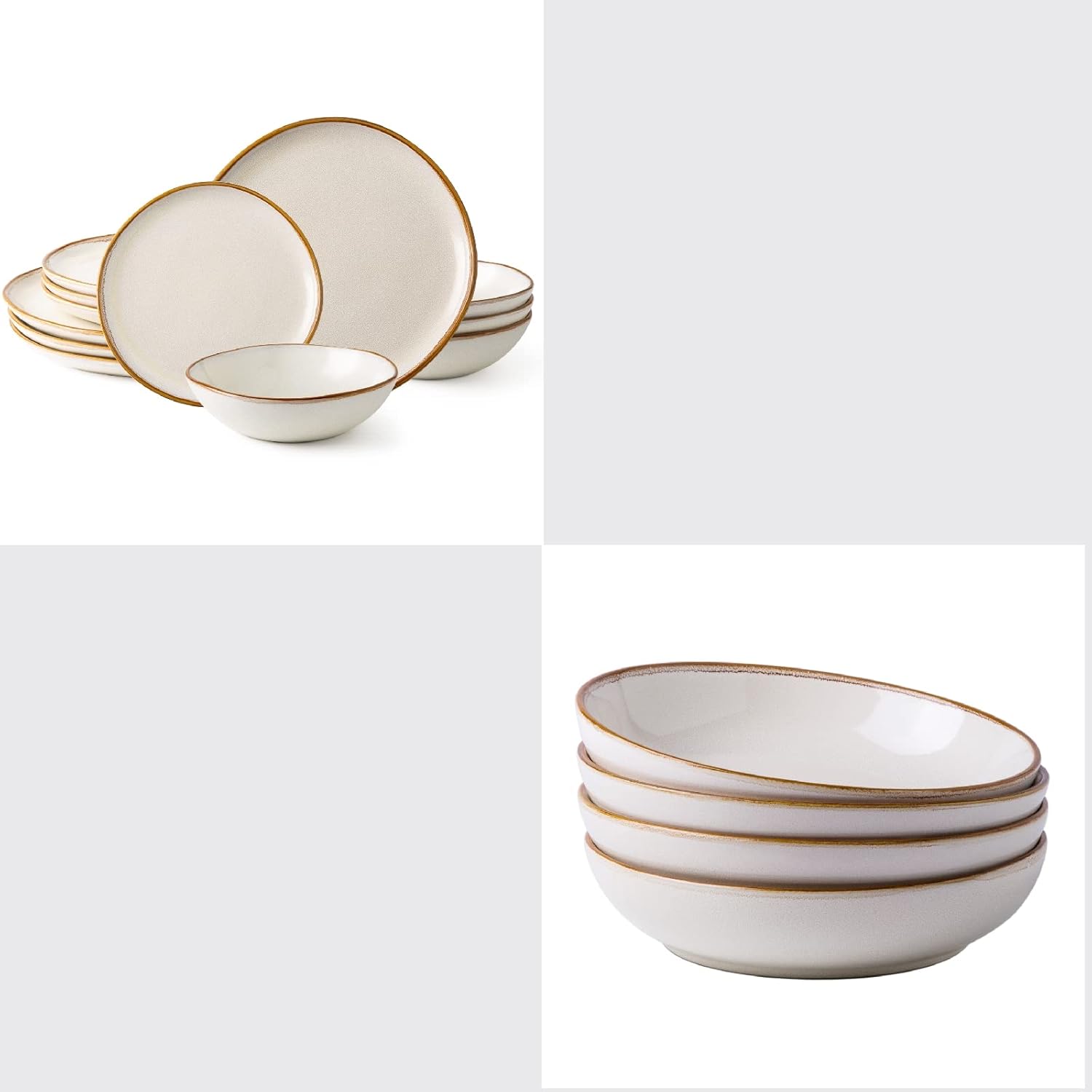 AmorArc Stoneware Dinnerware Sets(16Pcs), Handmade