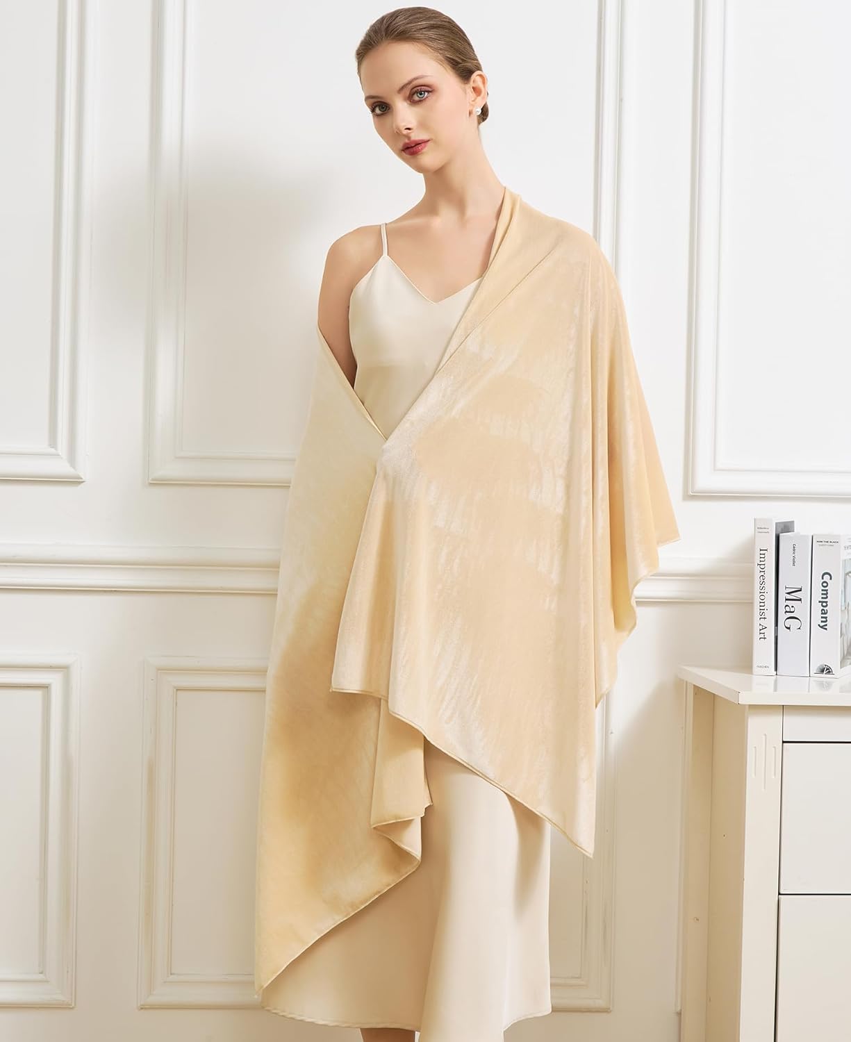 Huralona Women's Velvet Shawl and Wrap Single-sided for Evening Dresses Wedding Bridal Scarf Party Prom Dress Accessories - Image 3