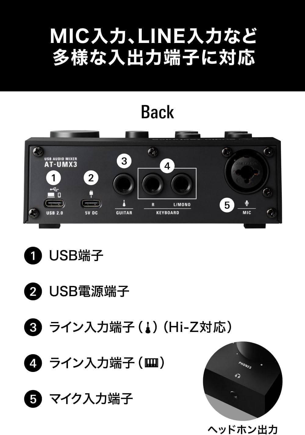 Amazon.co.jp: オーディオテクニカ AT-UMX3 USB オーディオミキサー