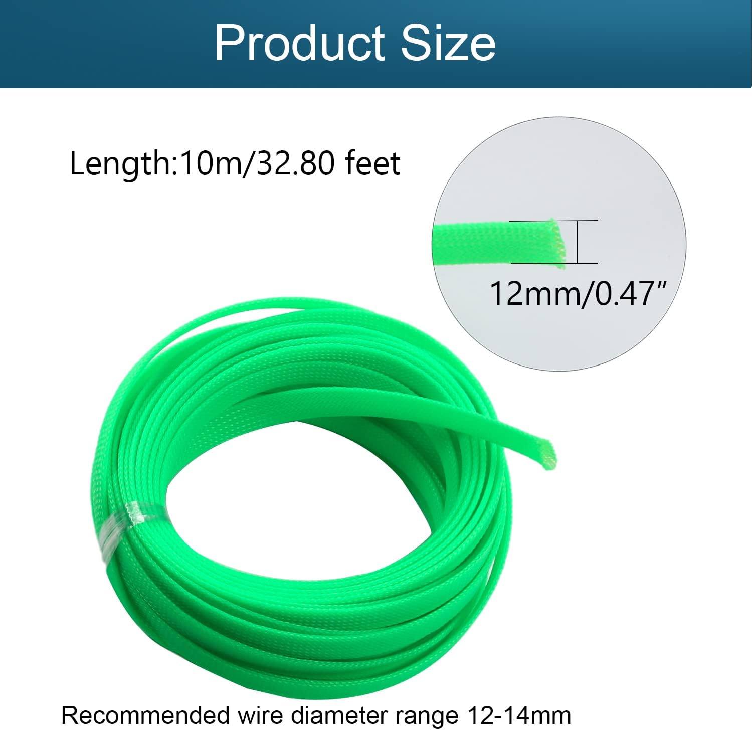 Othmro 5m/16.4ft PET Expandable Braid Cable Sleeving Flexible Wire Mesh Sleeve Fluorescent Green : Electronics