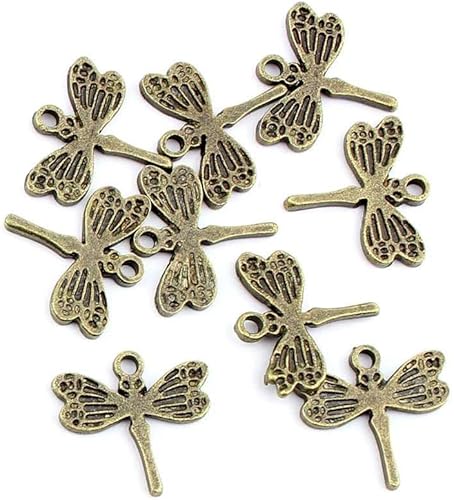 Bisutería bronce antiguo colgantes fl2777libélula Craft un montón reparación suministros