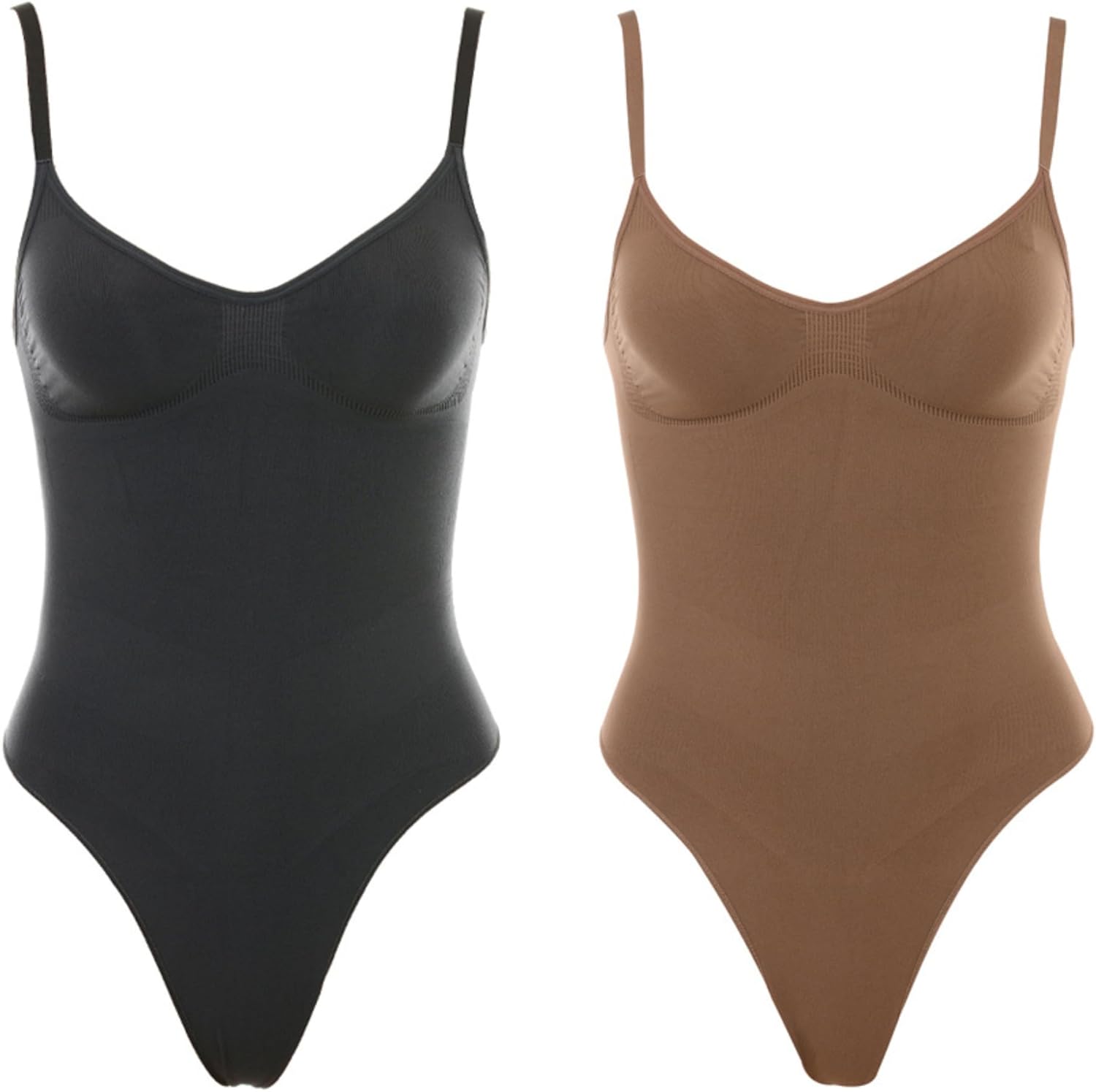 Onyx and Brown Thong Pack XXS/XS Shapewear Bodysuits