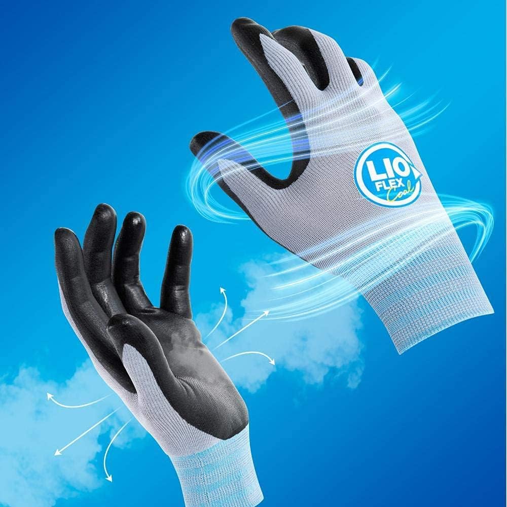 (3 Pairs) LIO FLEX Cool Work Gloves Quick Drying Breathable with UV Protection