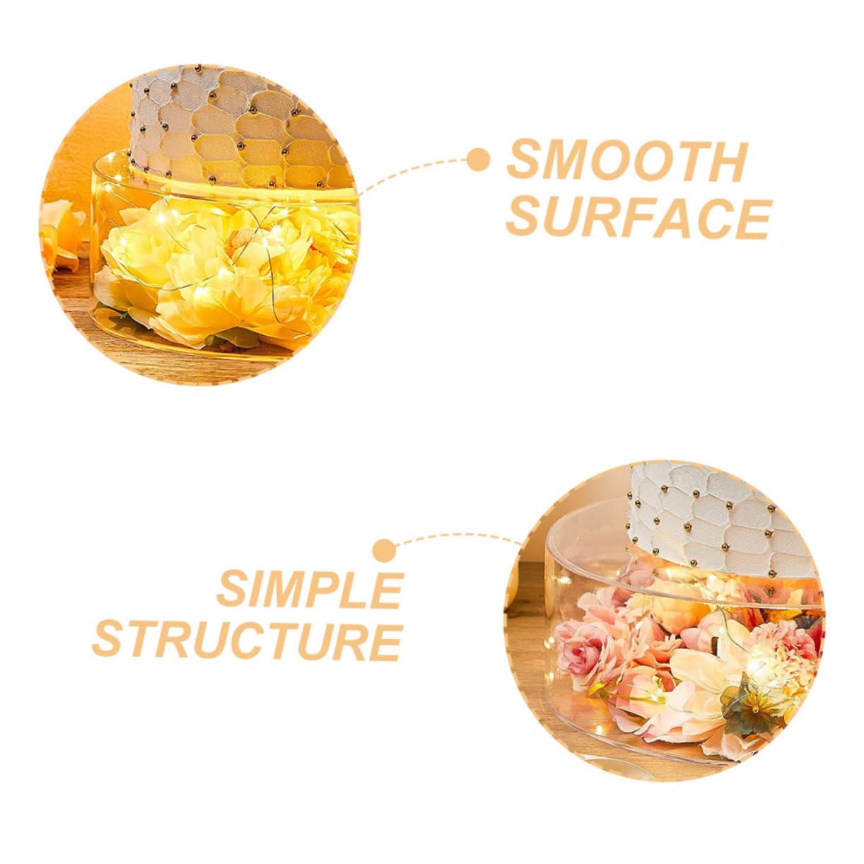 Gatuida Soporte 2piezas Pasteles de Transparente Redondo Acrílico para Único y Exhibidor Elegante Diseño para Bodas Fiestas para Dulces y Galletas
