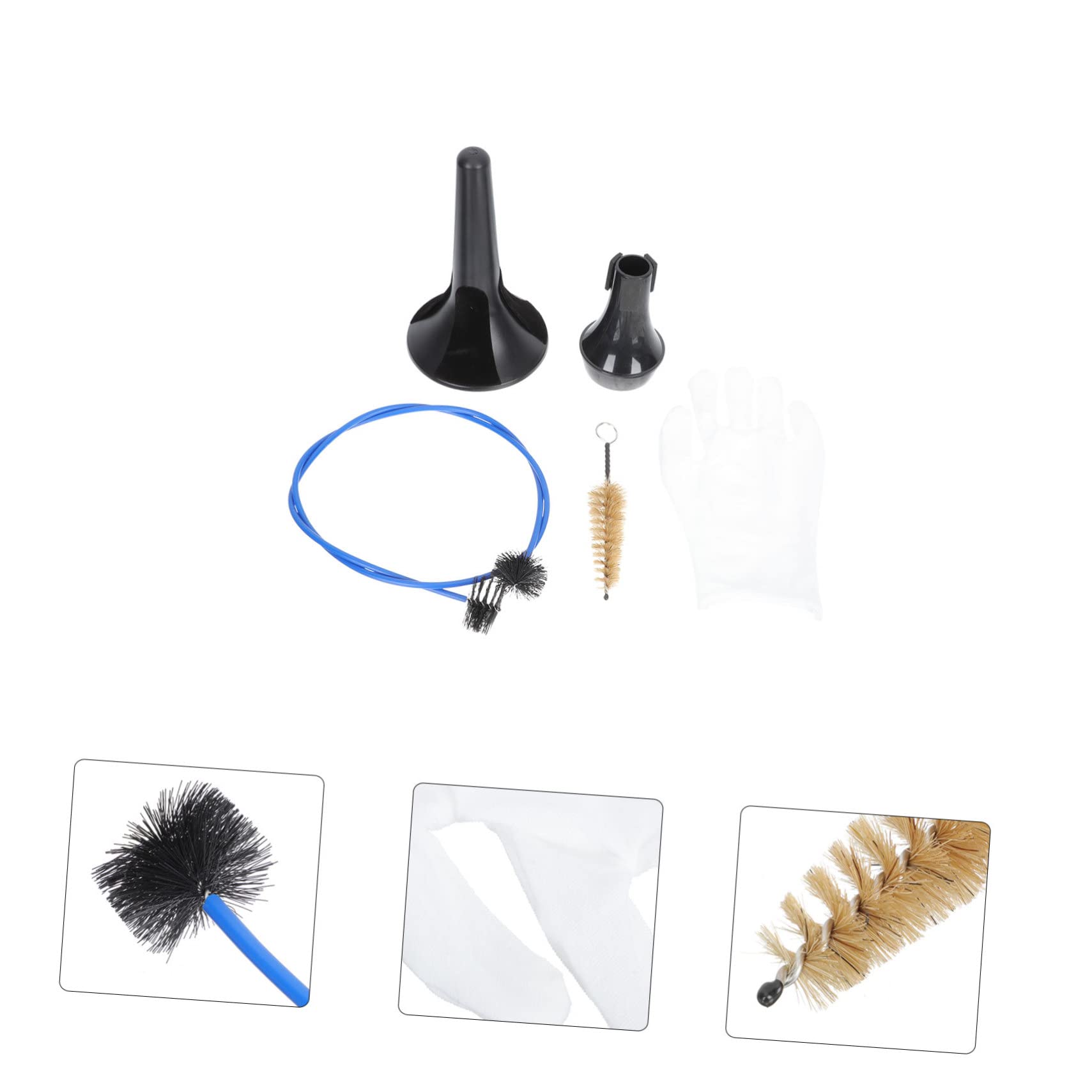 BESTonZON 3 Set Pulizia Degli Strumenti a Fiato Pennello Flessibile a Cornetta Accessori Per La Pulizia Kit Per La Pulizia Dell'apparecchio Spazzola Per La Cura Addominali Piccolo