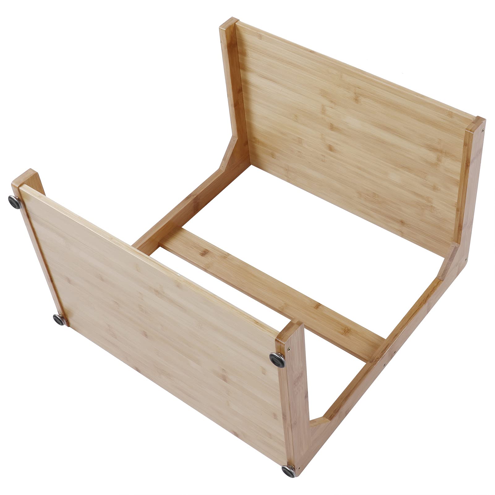 Ausla Mesa Auxiliar en Forma de C Mesa Auxiliar de bambú 22,2 X 14,8 X 22,8 Pulgadas con Ruedas Bloqueables Almacenamiento de 2 Niveles Esquinas Redondeadas para sofá Dormitorio Uso Portátil