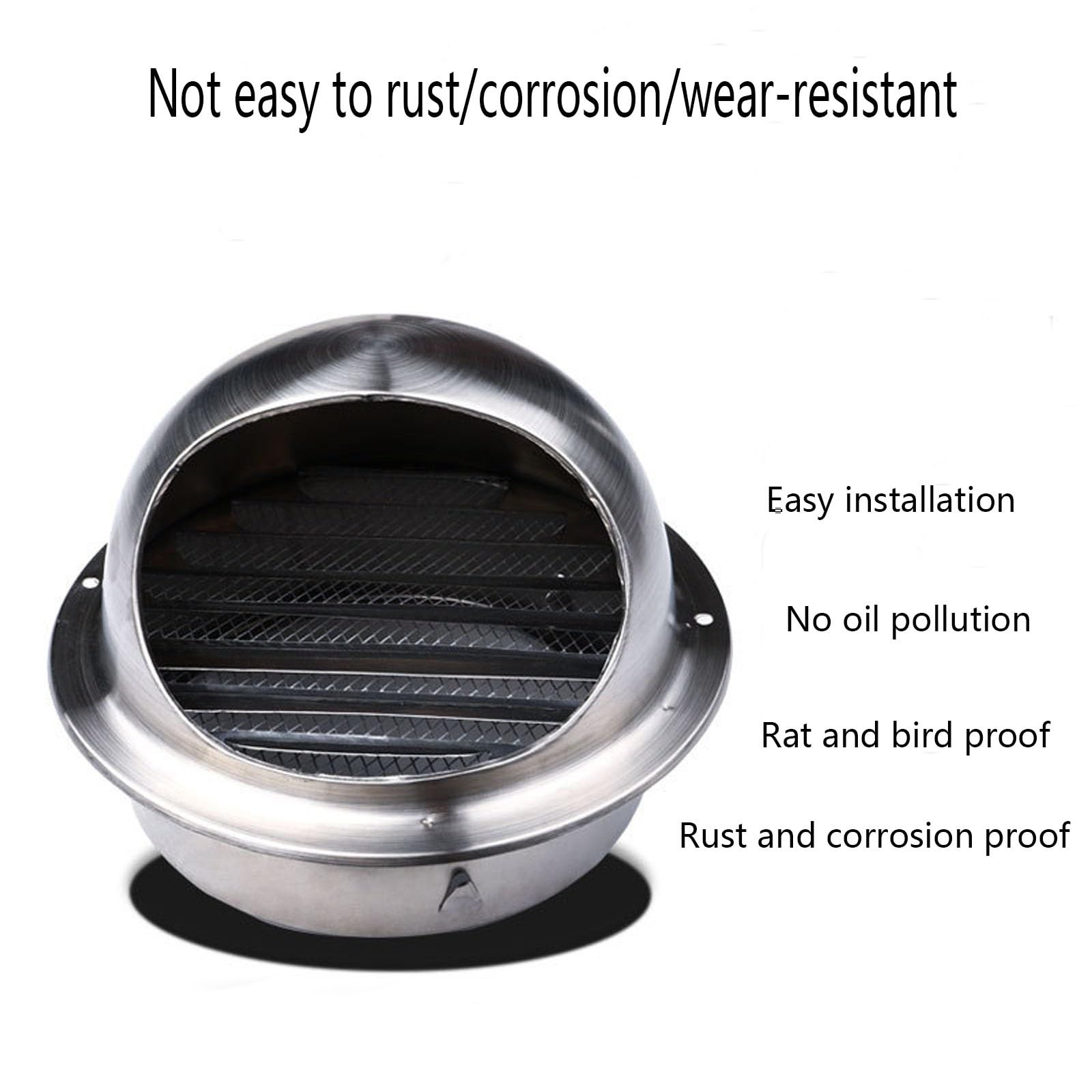Rejilla De Ventilación para Chimenea, Tapa De Chimenea De Acero Inoxidable, Campana De Pared con Malla Resistente A La Intemperie, Adecuada para La Ventilación (D-13.7)