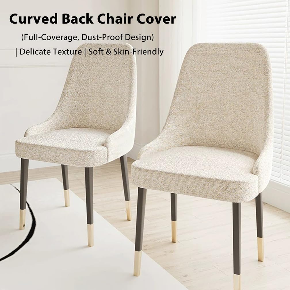 Cubiertas de las sillas de comedor traseras curvas con la cubierta de la silla lateral del estiramiento moderno del brazo bajo Cubierta de la silla lateral de la cocina de la cubierta protectora de la