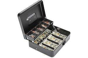 Cash Box with Combination Lock for Safe Cash Storage and Management