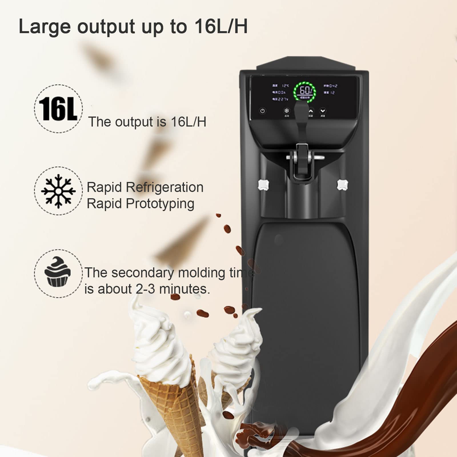 ソフトクリーム機　100v50㎐　業務用 Amazon | 業務用ソフトアイスクリームマシン、110V 1200W 18L
