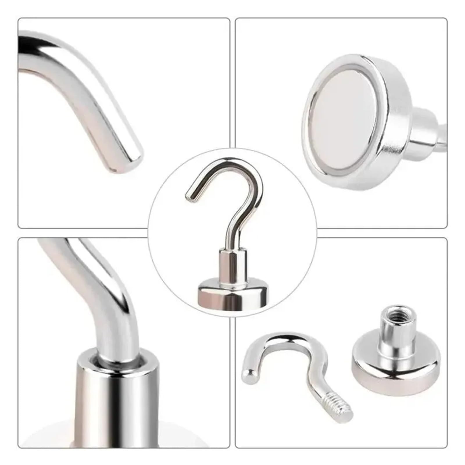 Genérico 10 Uds. Ganchos magnéticos almacenamiento multiusos hogar cocina Bar perchas de baño(E32-Max-Tension34kg)