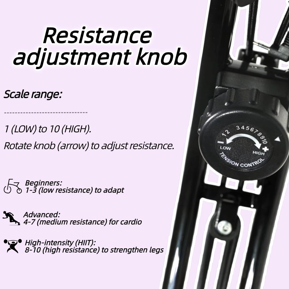 Allenamento al coperto, cyclette pieghevole per casa, cyclette fisse magnetiche reclinate con 10 fasi di resistenza