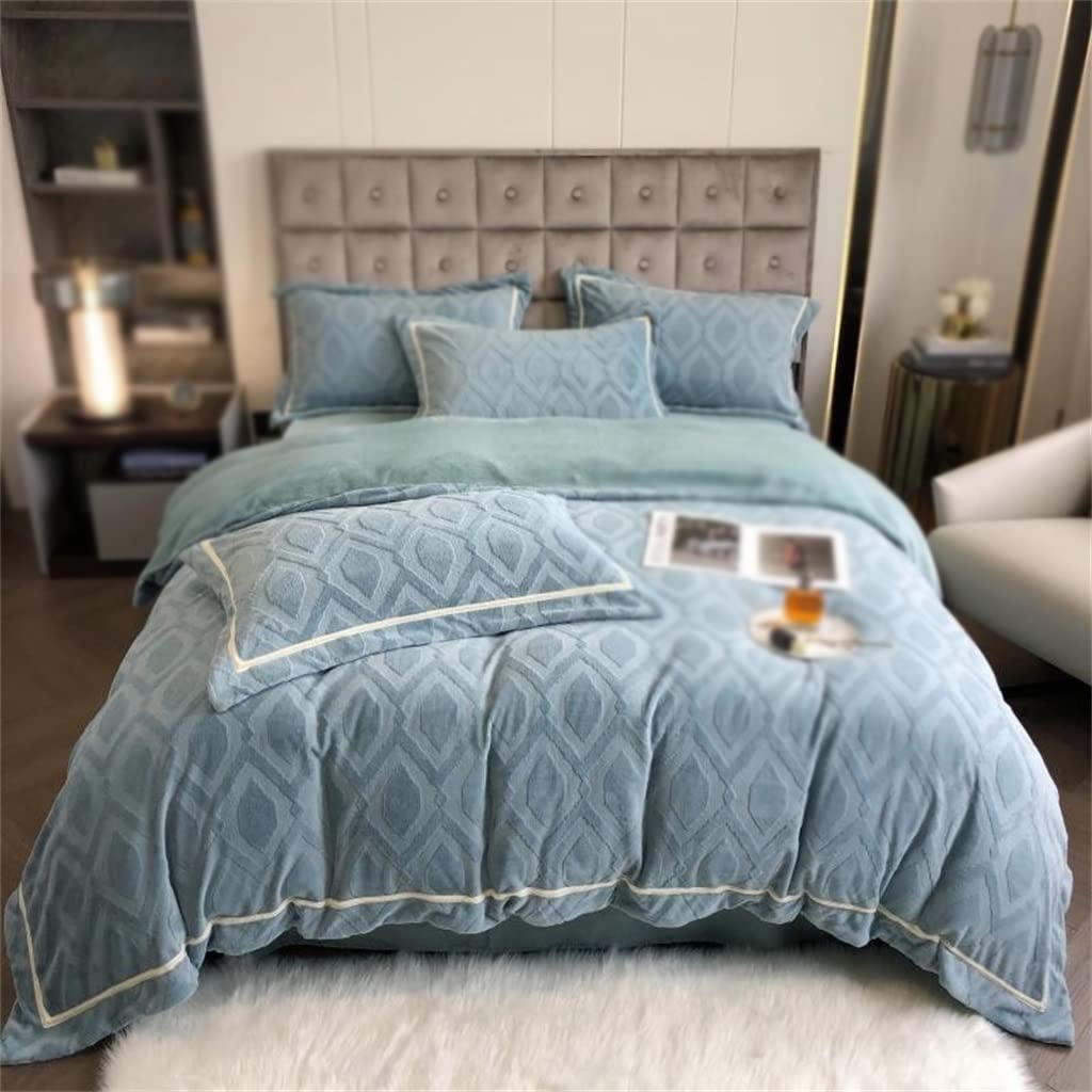 Parure de lit velours housse de couette Queen Size drap de lit doux et confortable