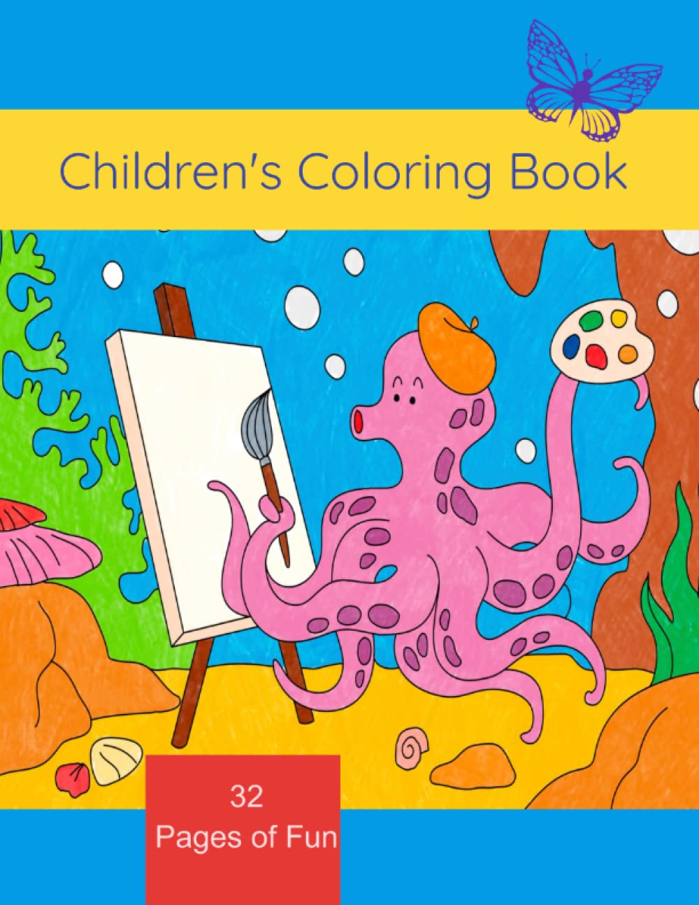 Children's Coloring Book: Ages 6 up: 32 Pages of Cute Animals