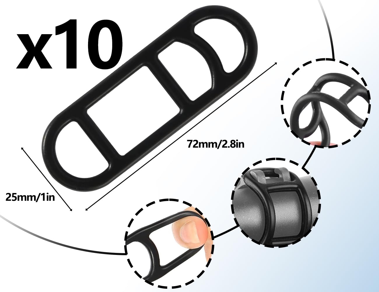 KAPSING 12 Pièces Bande De Caoutchouc En Silicone Pour Vélo