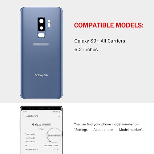 Miniatura 6 de Compatible con Samsung Galaxy S9+ Funda de cristal de repuesto de 6.2 pulgadas SM-G965 con manual de instalación + kit de herramientas de reparación