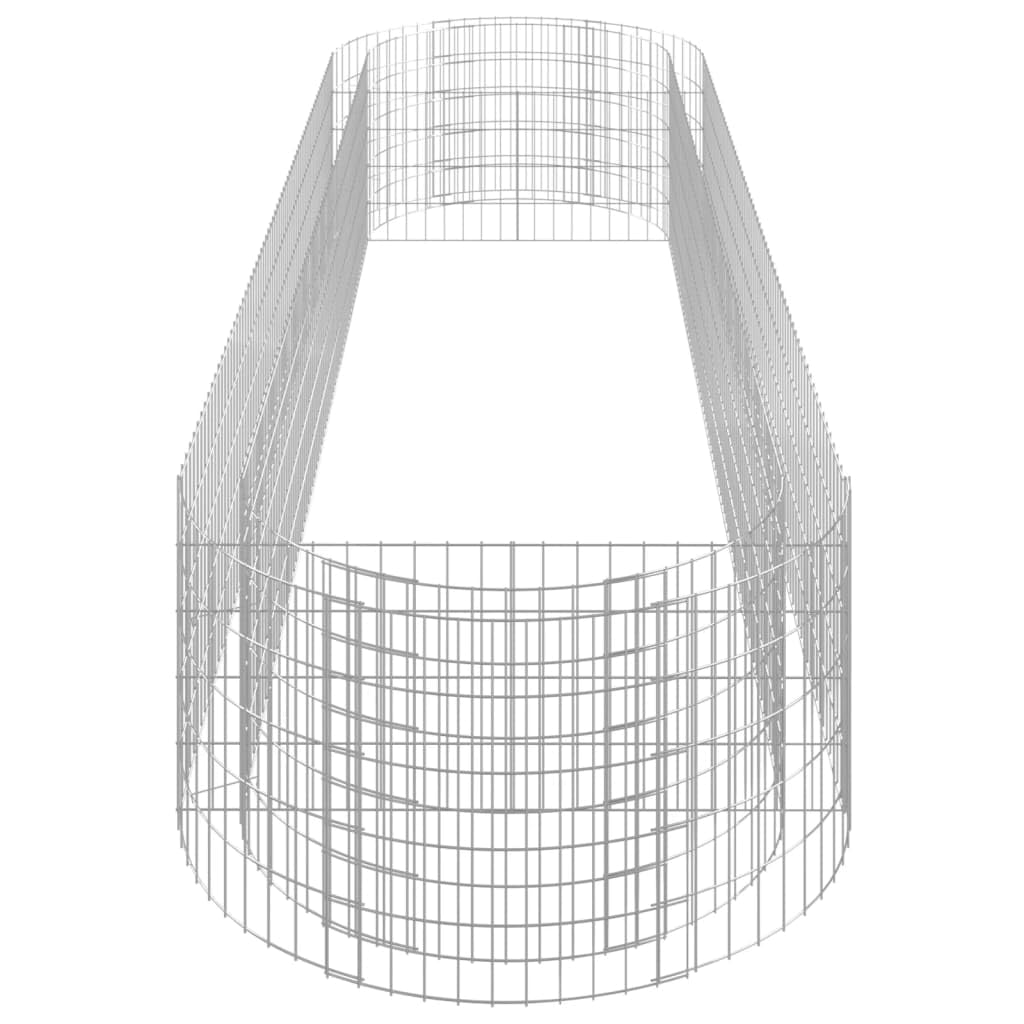 vidaXL Lit Surélevé à Gabion Parterre de Fleurs Support de Plante Jardinière Pot de Fleurs Jardin Terrasse Extérieur Fer Galvanisé 400x100x50 cm
