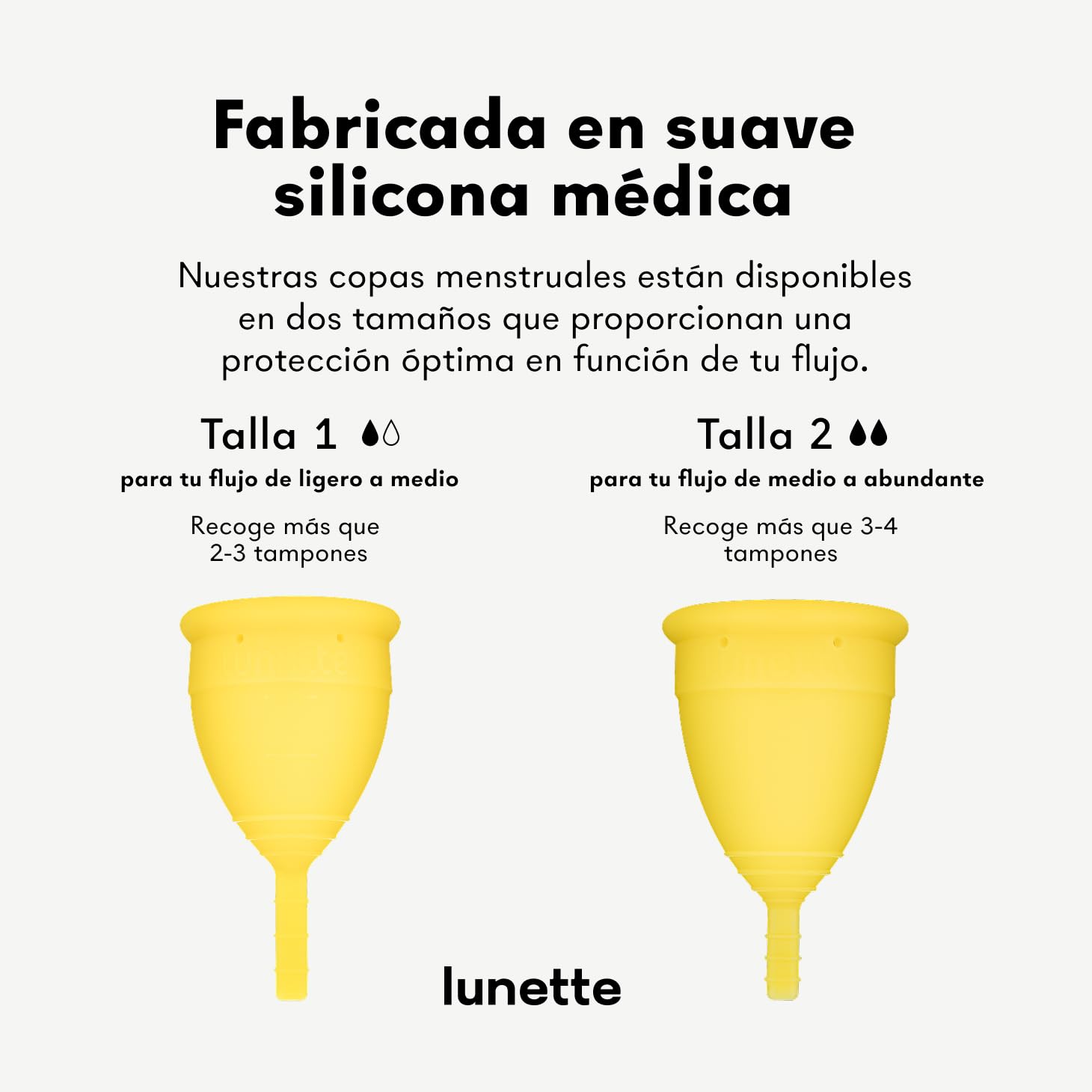 Lunette Copa Menstrual Reutilizable Protección 12 Horas de Comodidad Silicona Médica Suave – Alternativa a Tampones, Duración 10 Años, Talla 1 Yellow — view 3