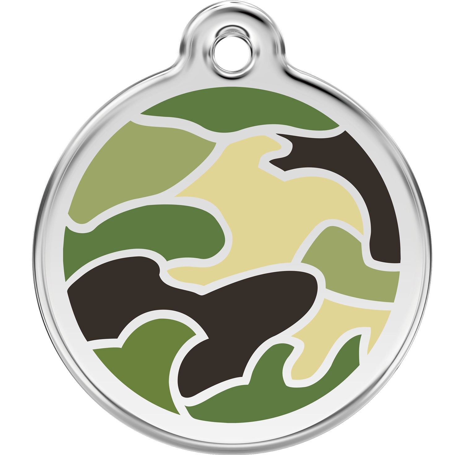 Red Dingo Personalized Camouflage Green Pet ID Dog Tag (Large)