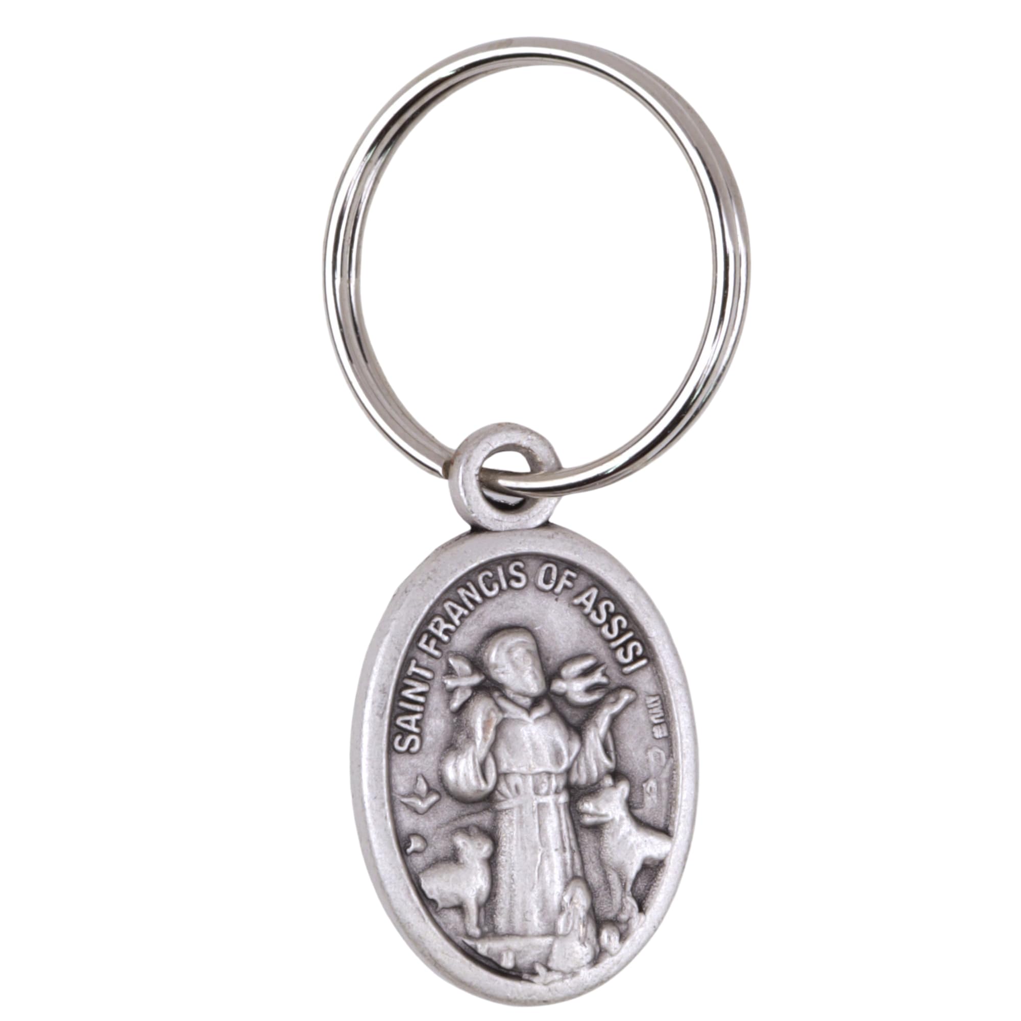 Needzo Pewter St. Francis Pet Tag, Patron Saint of Animals Medal Collar Charm Accessory, 1.75 Inches