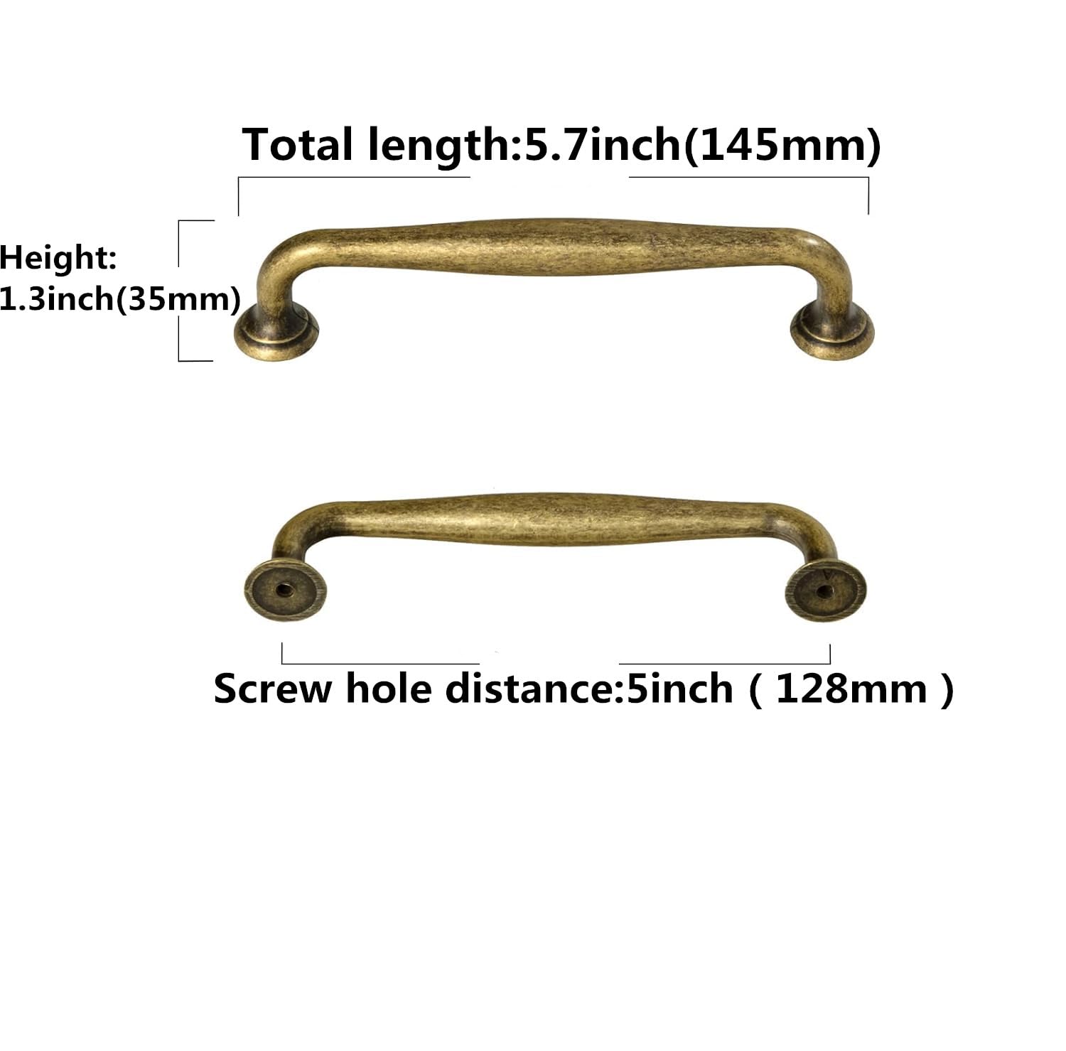 TopHomer Tiradores De Armario Retro Estilo Vintage Para Puertas De Armarios De Cocina, Cajones (juego De 2, 6707-128-bronce Amarillo