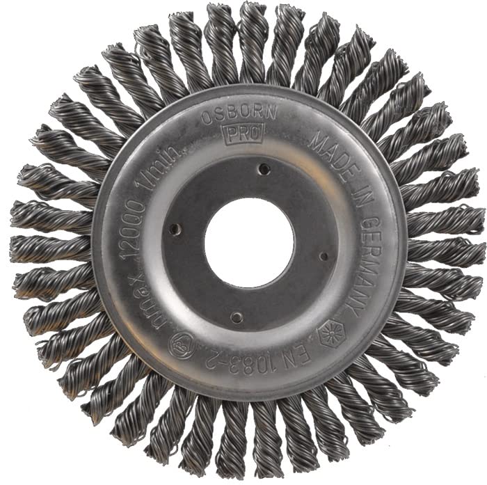0002626251 Wheel Brush for Angle Grinder, Twist Knotted Steel Wire, 0.50 mm Fill, 6 mm Width, 24 mm Bristle, 125 mm Diameter (Pack of 12)