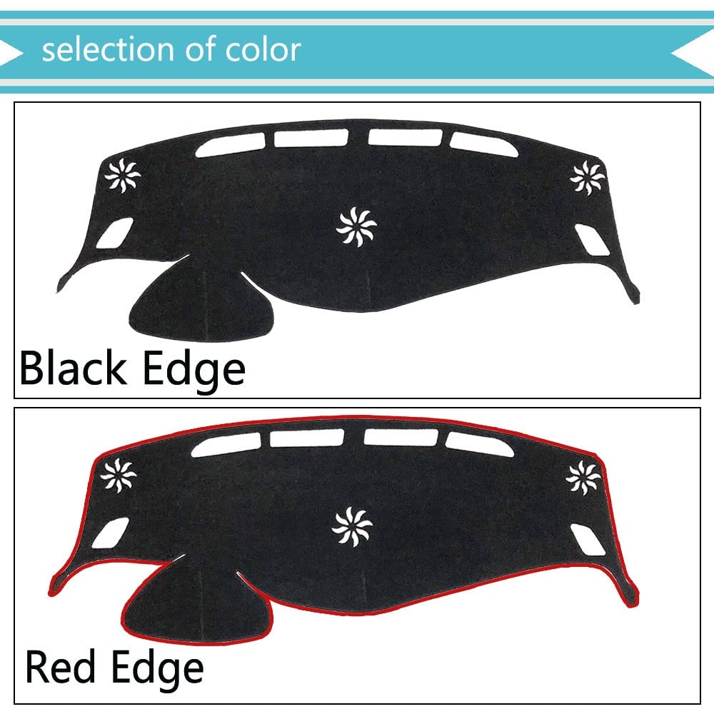 FUNFOB Almohadilla Parasol Alfombrilla Protectora para Salpicadero De Coche Alfombra LHD para Nissan para Murano Z52 2015 2016 2017 2018 2019 Cubierta Estera del Tablero (Color : Black Edge)