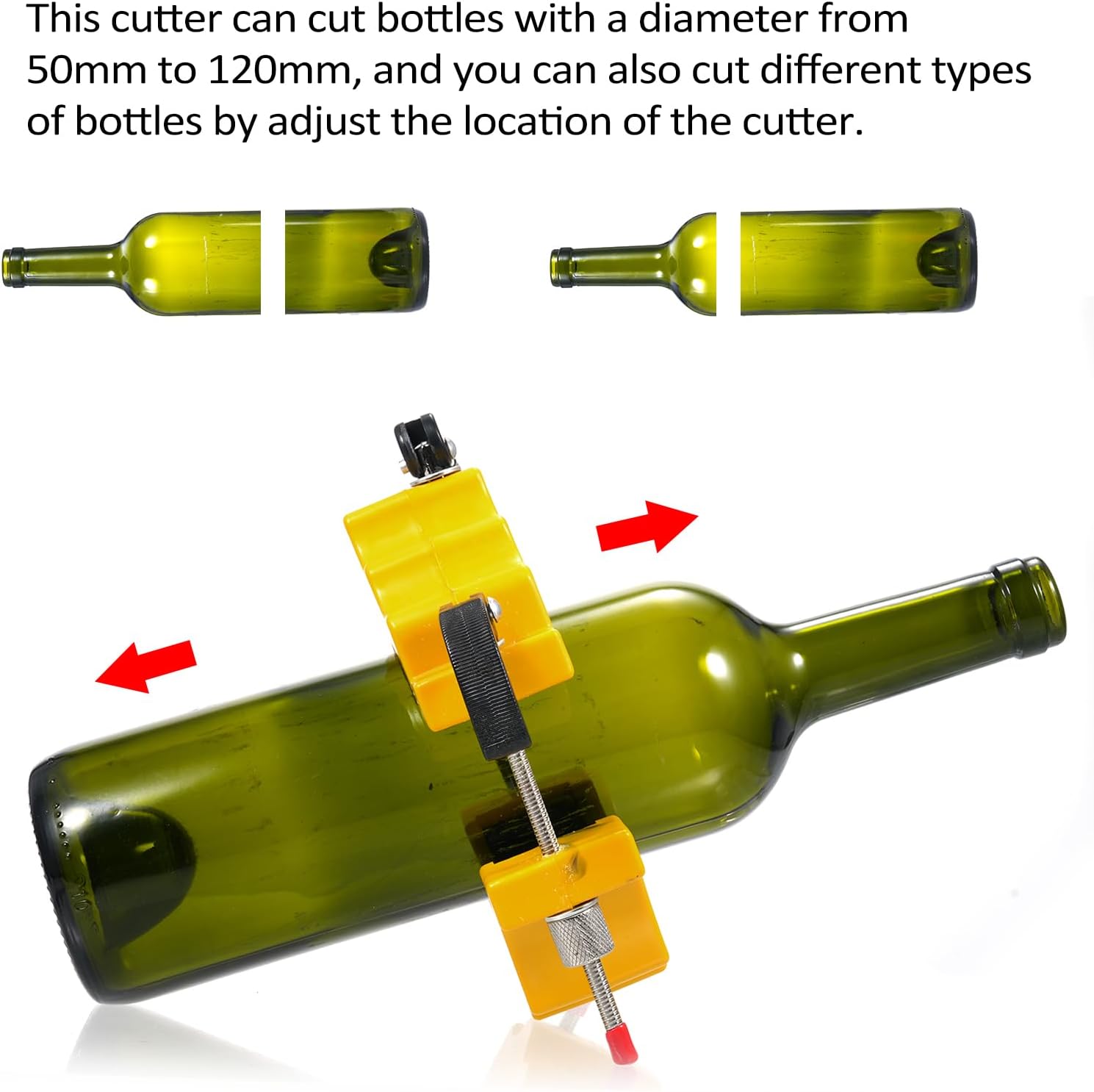Adjustable from 1.26~3.7Inch Glass Bottle Cutter DIY s Wine Beer Cutter Wine Beer Champagne Jar Sculpture Glass Tube Cutting Machine