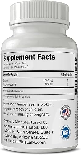 Miniatura 4 de HealthSpan Plus Labs GlyNAC (1600 mg 120 unidades)