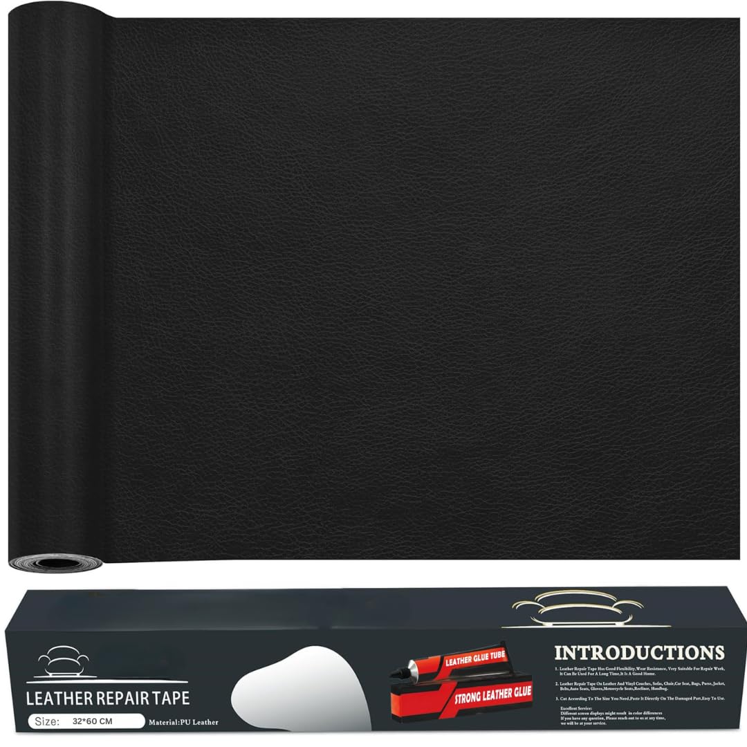 TOPSELLERS Leather Repair Patch with Extra Strong 5 Glue Tube – Premium Self-Adhesive Leather for Sofas, Car-Bike Seats, Chairs, and More – High Durability and Proven Repair Solution (BLACK-5) (B0DB631YCF) Amazon Price History, Amazon Price Tracker